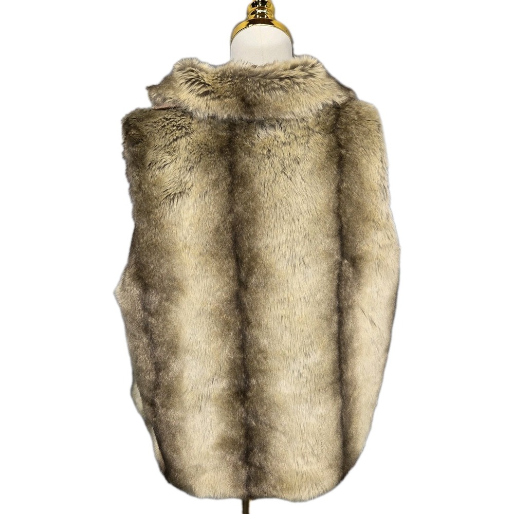 Fenn Wright Manson Women's Faux Fur Vest Tan Brown Sleeveless New with Tags XL - Picture 3 of 5